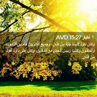 Picture 02 - ١ أخبار 15:27 AVD - وَكَانَ دَاوُدُ لَابِسًا - Bible Verse Picture