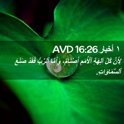 Picture 02 - ١ أخبار 16:26 AVD - لِأَنَّ كُلَّ آلِهَةِ - Bible Verse Picture