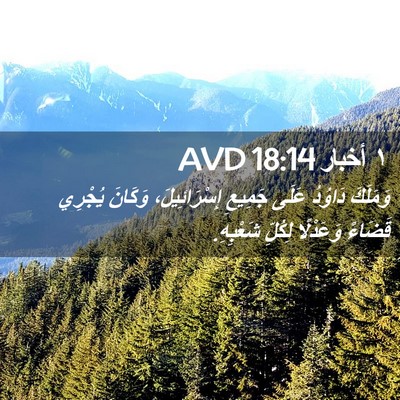 Picture 02 - ١ أخبار 18:14 AVD - وَمَلَكَ دَاوُدُ عَلَى - Bible Verse Picture