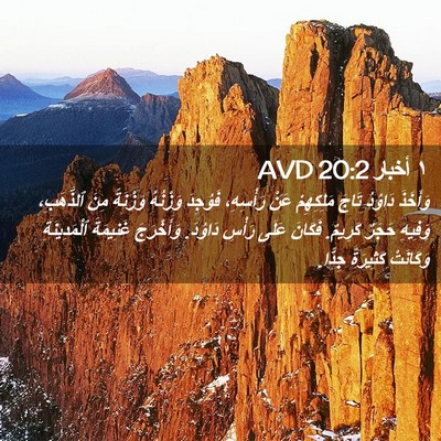 Picture 02 - ١ أخبار 20:2 AVD - وَأَخَذَ دَاوُدُ تَاجَ - Bible Verse Picture