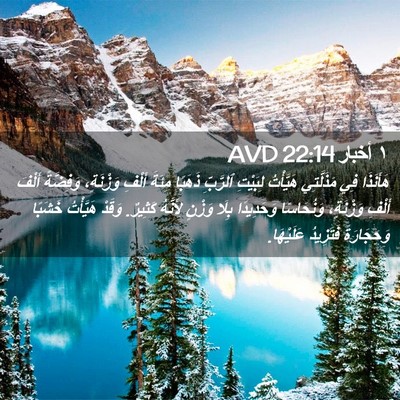 Picture 02 - ١ أخبار 22:14 AVD - هَأَنَذَا فِي مَذَلَّتِي - Bible Verse Picture