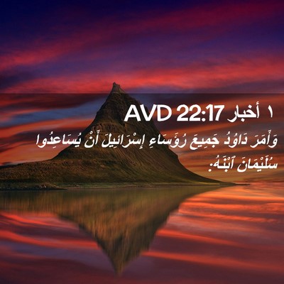 Picture 02 - ١ أخبار 22:17 AVD - وَأَمَرَ دَاوُدُ جَمِيعَ - Bible Verse Picture