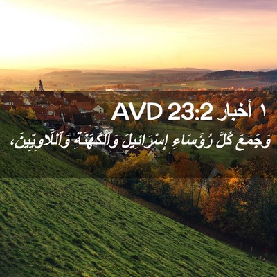 Picture 02 - ١ أخبار 23:2 AVD - وَجَمَعَ كُلَّ رُؤَسَاءِ - Bible Verse Picture