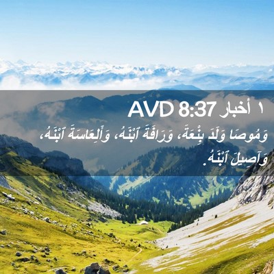 Picture 02 - ١ أخبار 8:37 AVD - وَمُوصَا وَلَدَ بِنْعَةَ، - Bible Verse Picture