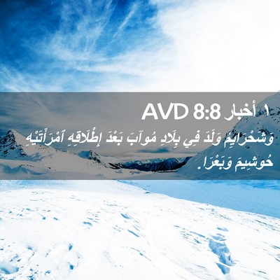 Picture 02 - ١ أخبار 8:8 AVD - وَشَحْرَايِمُ وَلَدَ فِي - Bible Verse Picture