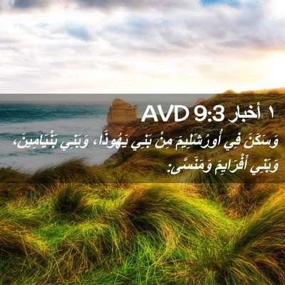 Picture 02 - ١ أخبار 9:3 AVD - وَسَكَنَ فِي أُورُشَلِيمَ - Bible Verse Picture