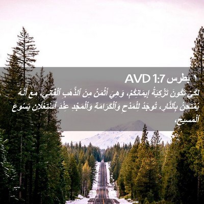 Picture 02 - ١ بطرس 1:7 AVD - لِكَيْ تَكُونَ تَزْكِيَةُ - Bible Verse Picture