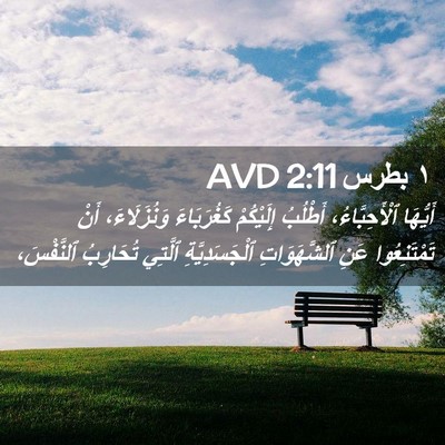 Picture 02 - ١ بطرس 2:11 AVD - أَيُّهَا ٱلْأَحِبَّاءُ، - Bible Verse Picture