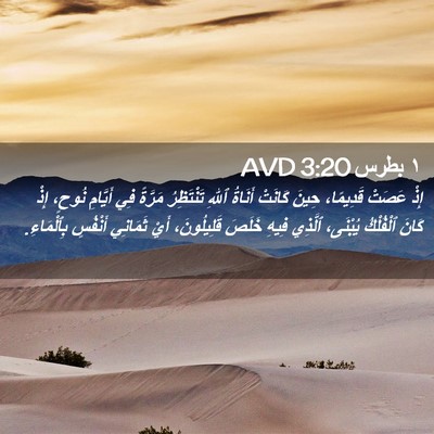 Picture 02 - ١ بطرس 3:20 AVD - إِذْ عَصَتْ قَدِيمًا، - Bible Verse Picture