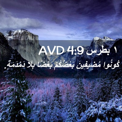 Picture 02 - ١ بطرس 4:9 AVD - كُونُوا مُضِيفِينَ - Bible Verse Picture