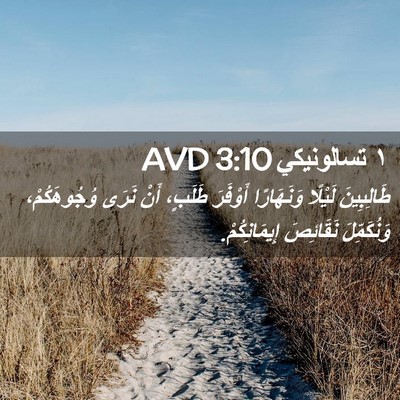 Picture 02 - ١ تسالونيكي 3:10 AVD - طَالِبِينَ لَيْلًا - Bible Verse Picture