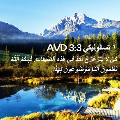 Picture 02 - ١ تسالونيكي 3:3 AVD - كَيْ لَا يَتَزَعْزَعَ - Bible Verse Picture
