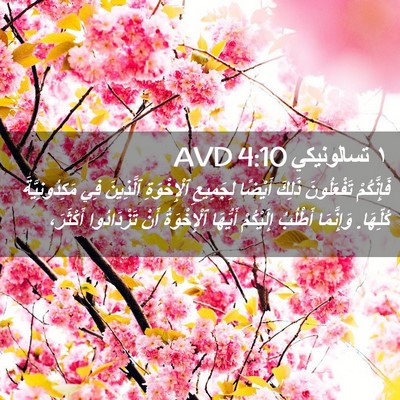 Picture 02 - ١ تسالونيكي 4:10 AVD - فَإِنَّكُمْ تَفْعَلُونَ - Bible Verse Picture