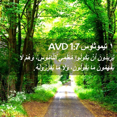 Picture 02 - ١ تيموثاوس 1:7 AVD - يُرِيدُونَ أَنْ يَكُونُوا - Bible Verse Picture