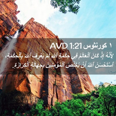 Picture 02 - ١ كورنثوس 1:21 AVD - لِأَنَّهُ إِذْ كَانَ - Bible Verse Picture