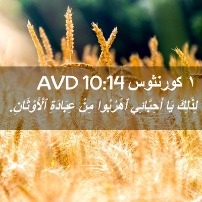 Picture 02 - ١ كورنثوس 10:14 AVD - لِذَلِكَ يَا أَحِبَّائِي - Bible Verse Picture