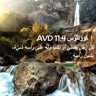 Picture 02 - ١ كورنثوس 11:4 AVD - كُلُّ رَجُلٍ يُصَلِّي أَوْ - Bible Verse Picture