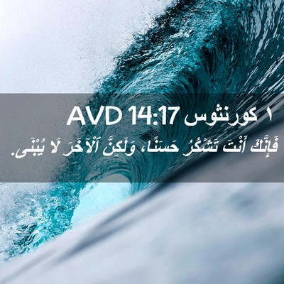 Picture 02 - ١ كورنثوس 14:17 AVD - فَإِنَّكَ أَنْتَ تَشْكُرُ - Bible Verse Picture