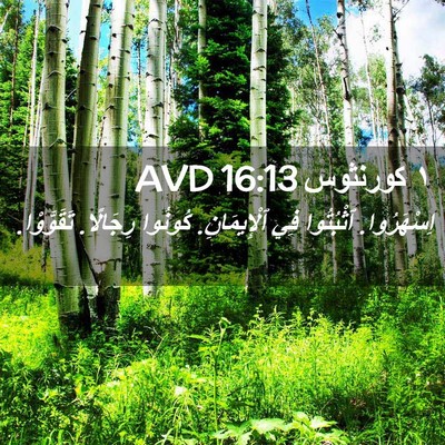 Picture 02 - ١ كورنثوس 16:13 AVD - اِسْهَرُوا. ٱثْبُتُوا فِي - Bible Verse Picture