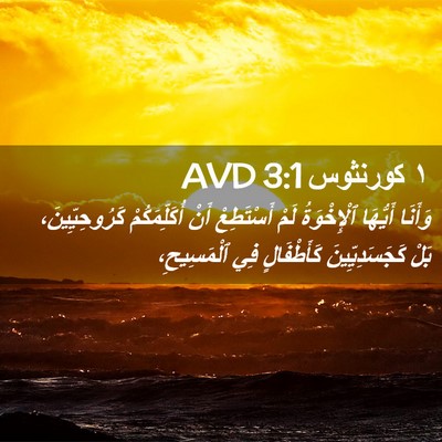 Picture 02 - ١ كورنثوس 3:1 AVD - وَأَنَا أَيُّهَا - Bible Verse Picture