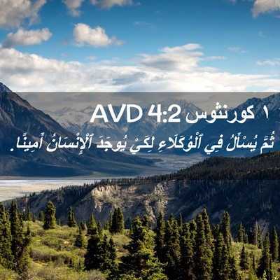 Picture 02 - ١ كورنثوس 4:2 AVD - ثُمَّ يُسْأَلُ فِي - Bible Verse Picture