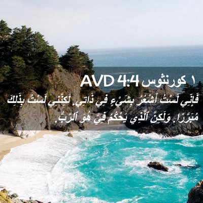 Picture 02 - ١ كورنثوس 4:4 AVD - فَإِنِّي لَسْتُ أَشْعُرُ - Bible Verse Picture
