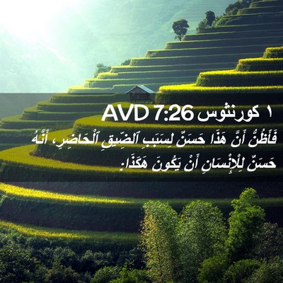 Picture 02 - ١ كورنثوس 7:26 AVD - فَأَظُنُّ أَنَّ هَذَا - Bible Verse Picture