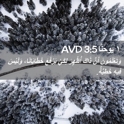 Picture 02 - ١ يوحنَّا 3:5 AVD - وَتَعْلَمُونَ أَنَّ ذَاكَ - Bible Verse Picture