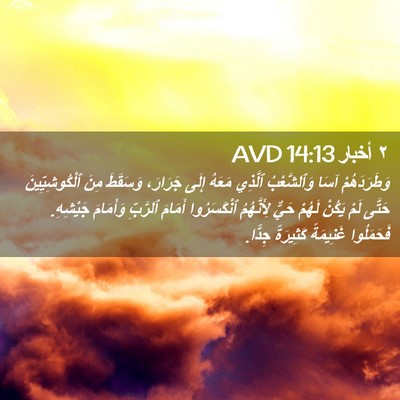 Picture 02 - ٢ أخبار 14:13 AVD - وَطَرَدَهُمْ آسَا - Bible Verse Picture