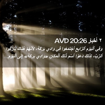 Picture 02 - ٢ أخبار 20:26 AVD - وَفِي ٱلْيَوْمِ - Bible Verse Picture