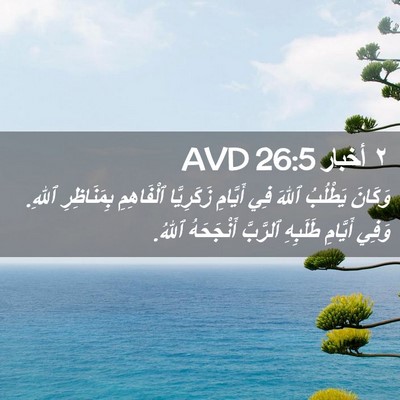Picture 02 - ٢ أخبار 26:5 AVD - وَكَانَ يَطْلُبُ ٱللهَ فِي - Bible Verse Picture