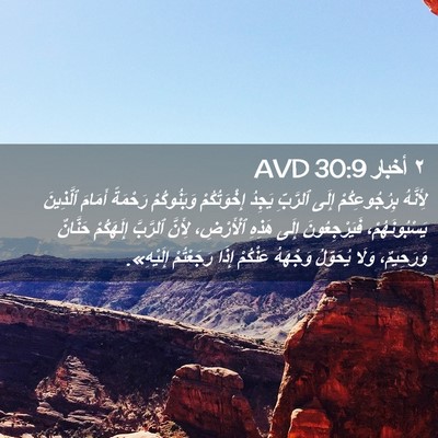 Picture 02 - ٢ أخبار 30:9 AVD - لِأَنَّهُ بِرُجُوعِكُمْ - Bible Verse Picture