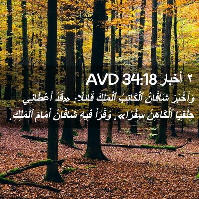 Picture 02 - ٢ أخبار 34:18 AVD - وَأَخْبَرَ شَافَانُ - Bible Verse Picture