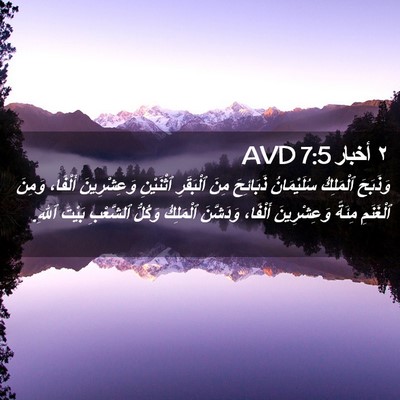 Picture 02 - ٢ أخبار 7:5 AVD - وَذَبَحَ ٱلْمَلِكُ - Bible Verse Picture