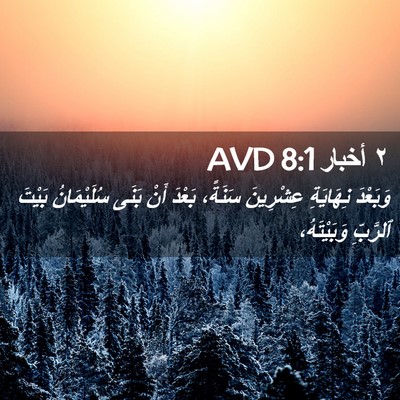 Picture 02 - ٢ أخبار 8:1 AVD - وَبَعْدَ نِهَايَةِ - Bible Verse Picture