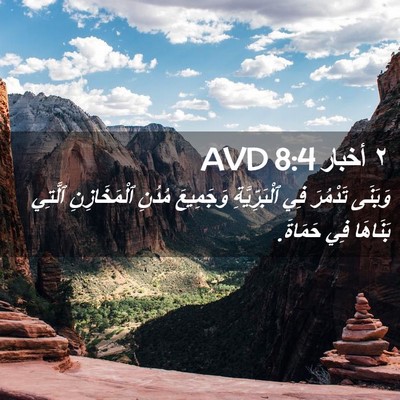 Picture 02 - ٢ أخبار 8:4 AVD - وَبَنَى تَدْمُرَ فِي - Bible Verse Picture