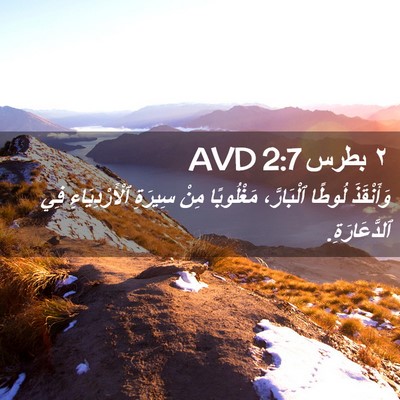 Picture 02 - ٢ بطرس 2:7 AVD - وَأَنْقَذَ لُوطًا - Bible Verse Picture