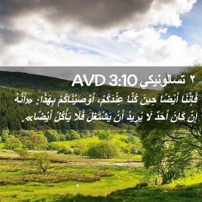Picture 02 - ٢ تسالونيكي 3:10 AVD - فَإِنَّنَا أَيْضًا حِينَ - Bible Verse Picture