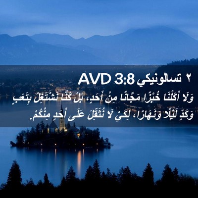 Picture 02 - ٢ تسالونيكي 3:8 AVD - وَلَا أَكَلْنَا خُبْزًا - Bible Verse Picture