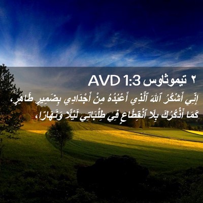 Picture 02 - ٢ تيموثاوس 1:3 AVD - إِنِّي أَشْكُرُ ٱللهَ - Bible Verse Picture