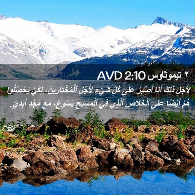 Picture 02 - ٢ تيموثاوس 2:10 AVD - لِأَجْلِ ذَلِكَ أَنَا - Bible Verse Picture