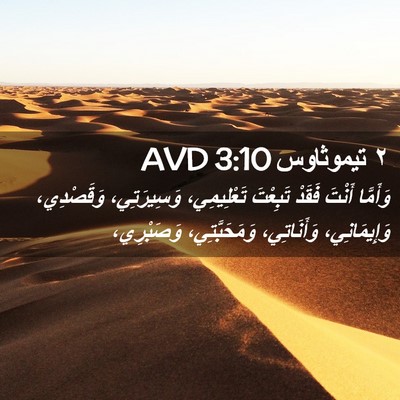 Picture 02 - ٢ تيموثاوس 3:10 AVD - وَأَمَّا أَنْتَ فَقَدْ - Bible Verse Picture