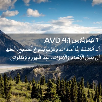 Picture 02 - ٢ تيموثاوس 4:1 AVD - أَنَا أُنَاشِدُكَ إِذًا - Bible Verse Picture