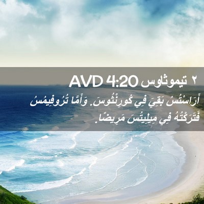 Picture 02 - ٢ تيموثاوس 4:20 AVD - أَرَاسْتُسُ بَقِيَ فِي - Bible Verse Picture