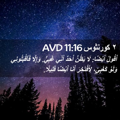 Picture 02 - ٢ كورنثوس 11:16 AVD - أَقُولُ أَيْضًا: لَا - Bible Verse Picture