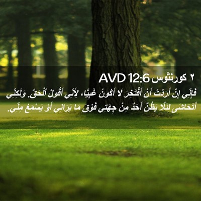 Picture 02 - ٢ كورنثوس 12:6 AVD - فَإِنِّي إِنْ أَرَدْتُ - Bible Verse Picture