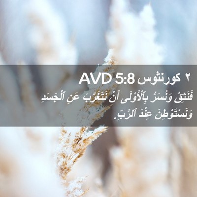 Picture 02 - ٢ كورنثوس 5:8 AVD - فَنَثِقُ وَنُسَرُّ - Bible Verse Picture