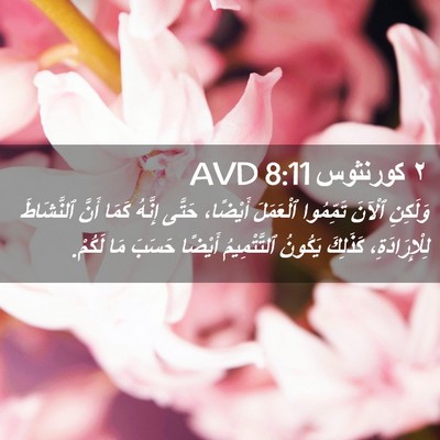 Picture 02 - ٢ كورنثوس 8:11 AVD - وَلَكِنِ ٱلْآنَ تَمِّمُوا - Bible Verse Picture