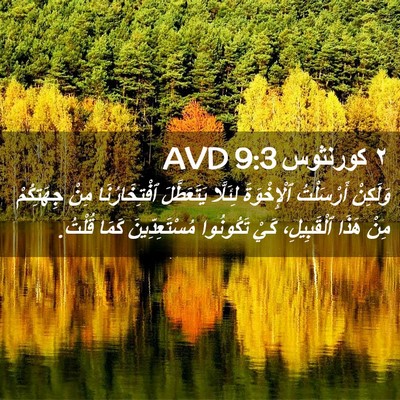 Picture 02 - ٢ كورنثوس 9:3 AVD - وَلَكِنْ أَرْسَلْتُ - Bible Verse Picture