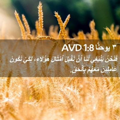 Picture 02 - ٣ يوحنَّا 1:8 AVD - فَنَحْنُ يَنْبَغِي لَنَا - Bible Verse Picture